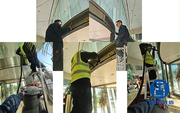 酒店門面煥新術(shù)之旋轉(zhuǎn)門保養(yǎng)工作紀實