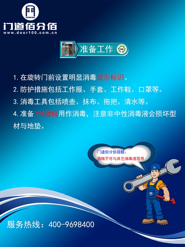 旋轉門門區殺毒準備工作