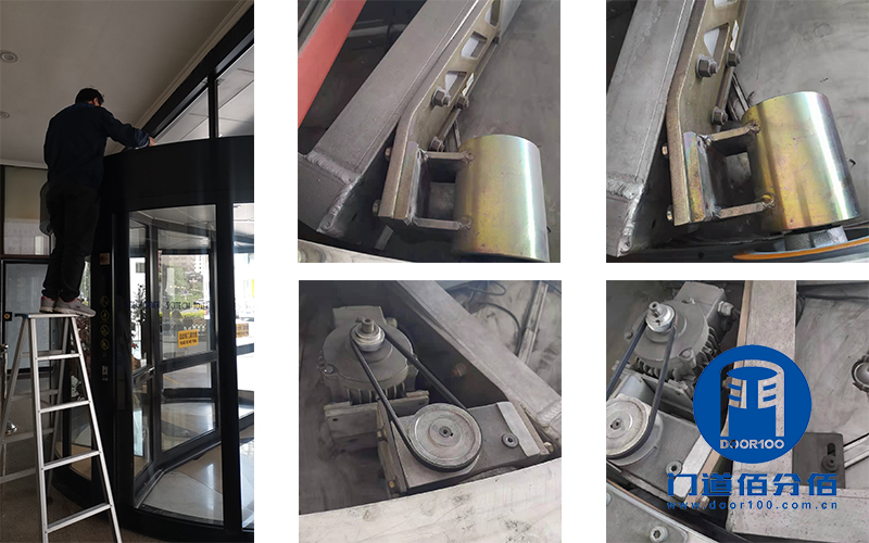 KBB自動旋轉門除塵維護過程