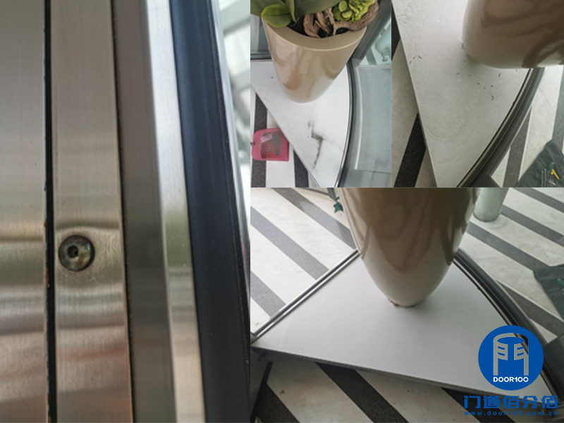 北京高樓大廈電動旋轉門定期保養與配件維修更換服務之展示窗鎖更換維修