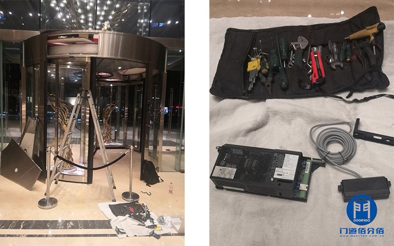 福建福州某洲際酒店自動旋轉門平移功能維修服務案例