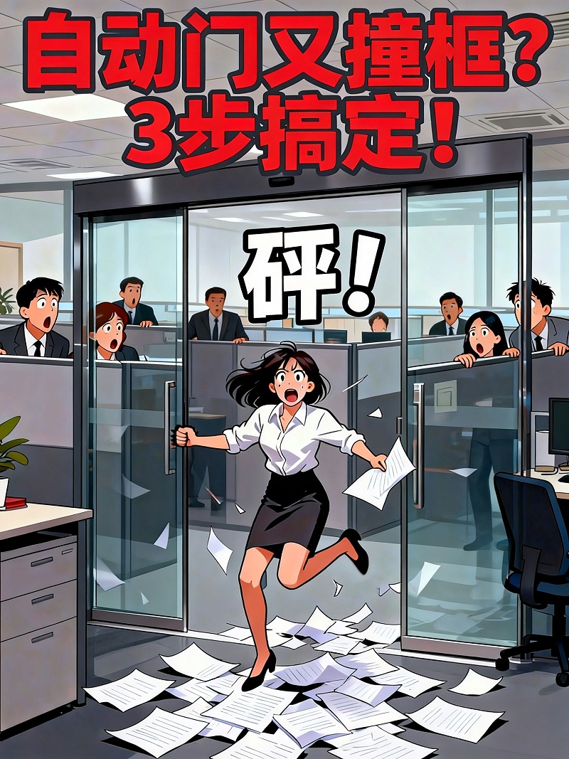 去水印_自動玻璃門撞框警示