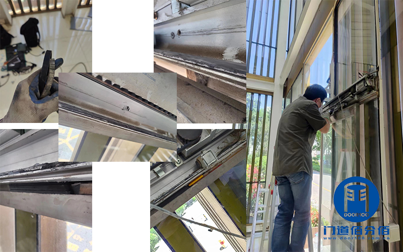 松下自動(dòng)門配件皮帶、掛輪組件維修案例