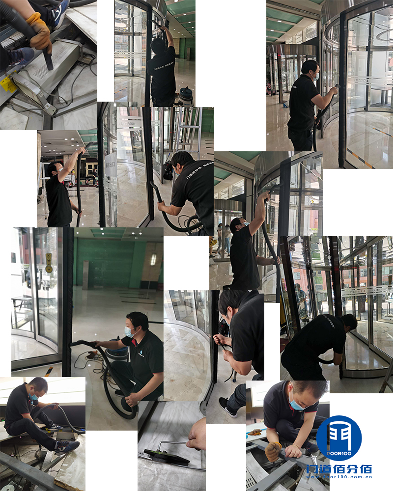 大廈各大門四樘凱必盛旋轉門保養檢測維護實錄